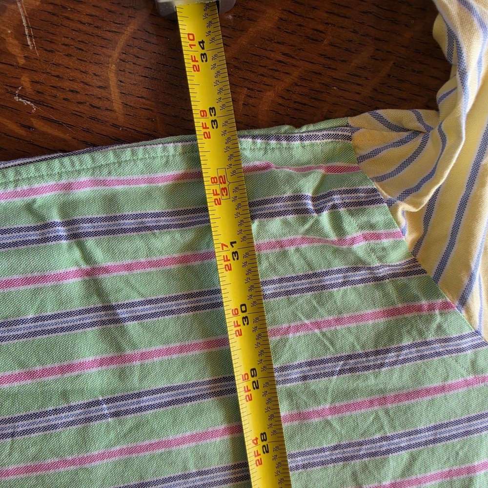 Men's Ralph Lauren Button-down Big & Tall Oxford Shirt 4XLT Color Block Stripes - Picture 5 of 7